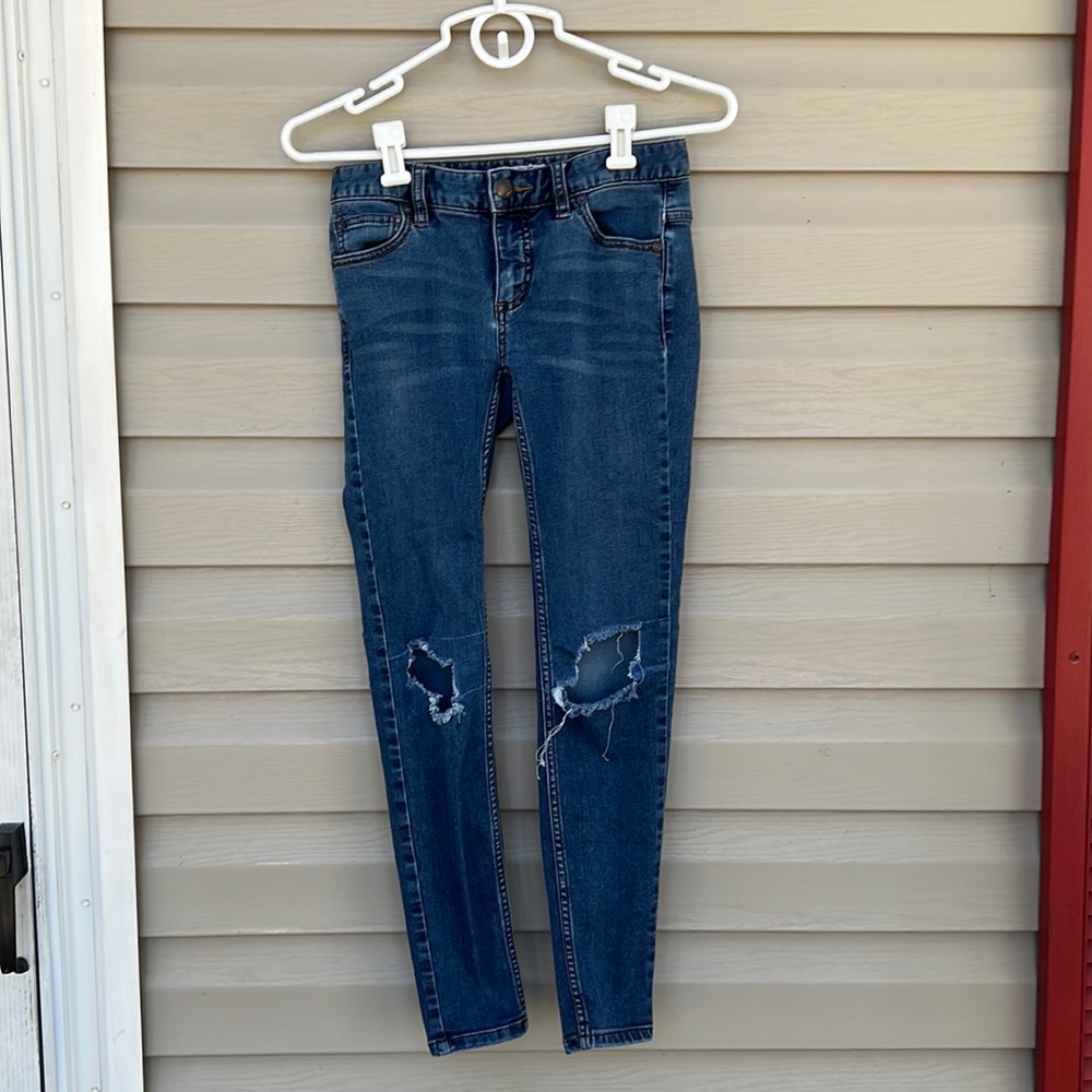 Free People womens med.wash denim skinny jeans